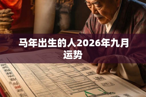 马年出生的人2026年九月运势