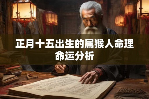 正月十五出生的属猴人命理命运分析 正月十五出生的属猴人命理命运分析