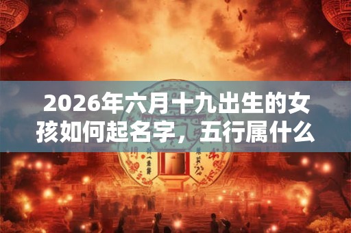 2026年六月十九出生的女孩如何起名字，五行属什么