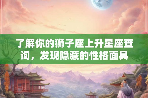 了解你的狮子座上升星座查询，发现隐藏的性格面具