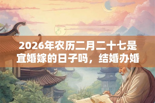 2026年农历二月二十七是宜婚嫁的日子吗，结婚办婚礼好不好？