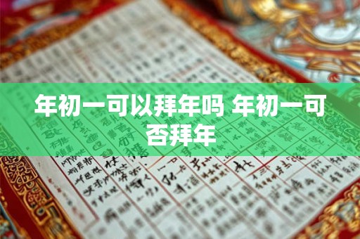 年初一可以拜年吗 年初一可否拜年