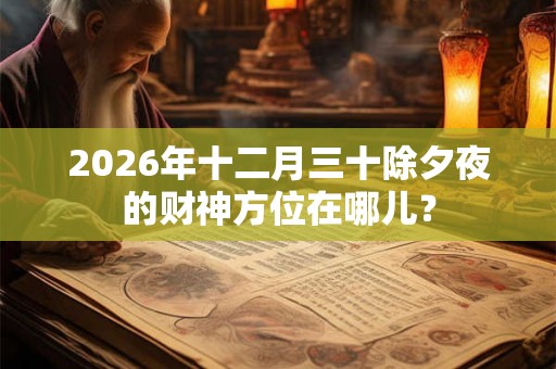 2026年十二月三十除夕夜的财神方位在哪儿？
