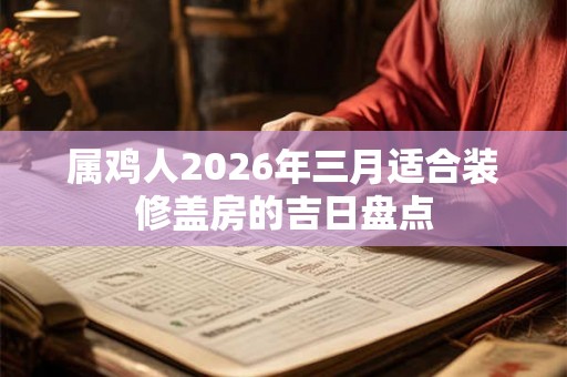 属鸡人2026年三月适合装修盖房的吉日盘点