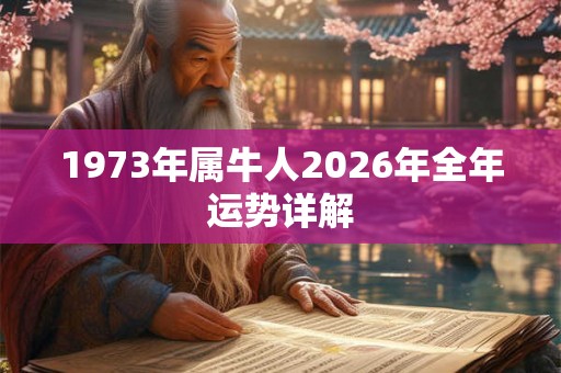 1973年属牛人2026年全年运势详解