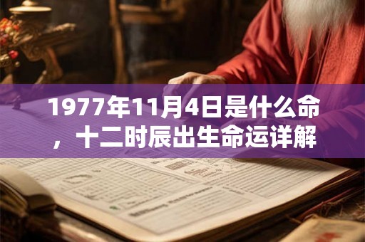 1977年11月4日是什么命,十二时辰出生命运详解 1977年11月4日是什么命,十二时辰出生命运详解