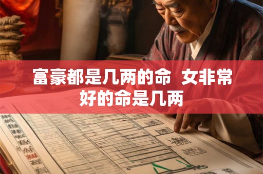 富豪都是几两的命  女非常好的命是几两