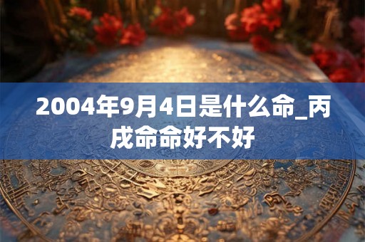 2004年9月4日是什么命_丙戌命命好不好