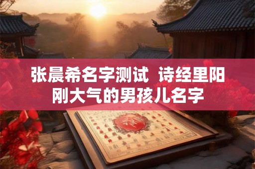 张晨希名字测试 诗经里阳刚大气的男孩儿名字 张晨希名字测试 诗经里阳刚大气的男孩儿名字