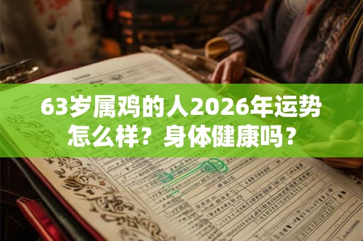 63岁属鸡的人2026年运势怎么样？身体健康吗？