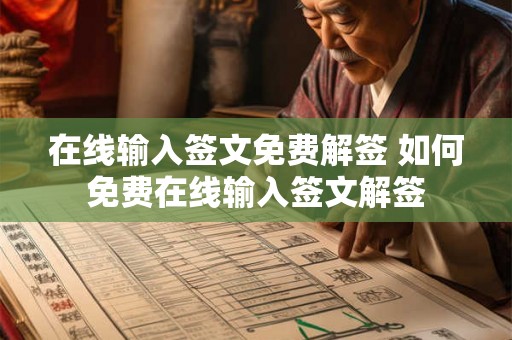 在线输入签文免费解签 如何免费在线输入签文解签 在线输入签文免费解签 如何免费在线输入签文解签