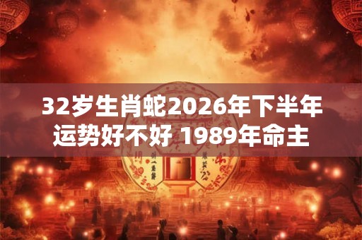 32岁生肖蛇2026年下半年运势好不好 1989年命主