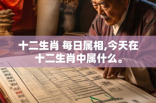 十二生肖 每日属相,今天在十二生肖中属什么。