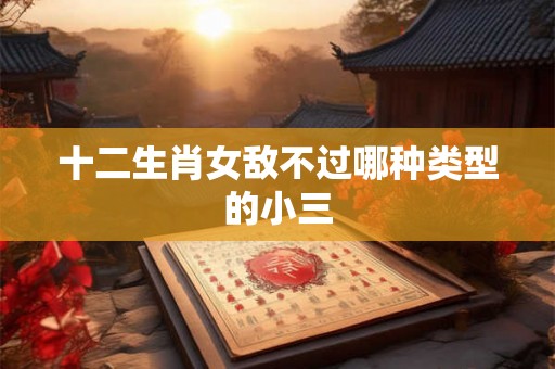 十二生肖女敌不过哪种类型的小三