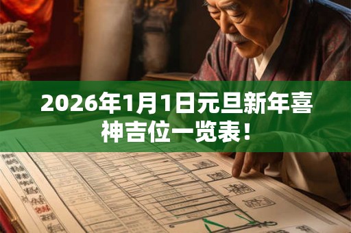 2026年1月1日元旦新年喜神吉位一览表！