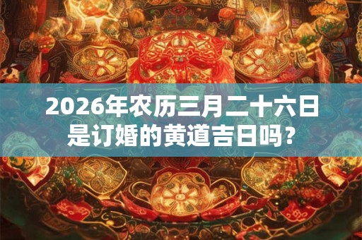 2026年农历三月二十六日是订婚的黄道吉日吗？