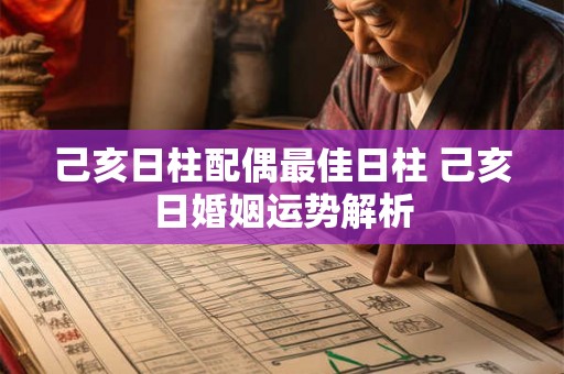己亥日柱配偶最佳日柱 己亥日婚姻运势解析