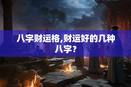 八字财运格,财运好的几种八字? 八字财运格,财运好的几种八字?