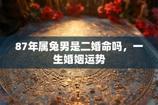 87年属兔男是二婚命吗，一生婚姻运势