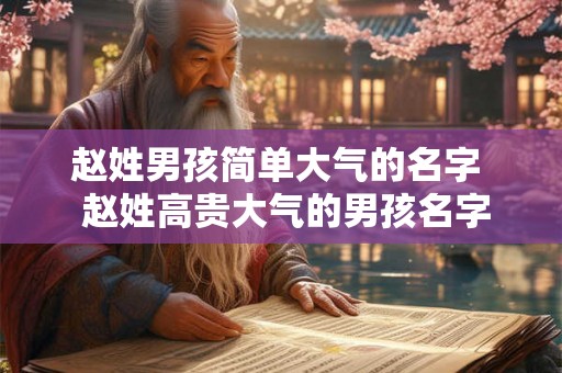 赵姓男孩简单大气的名字  赵姓高贵大气的男孩名字