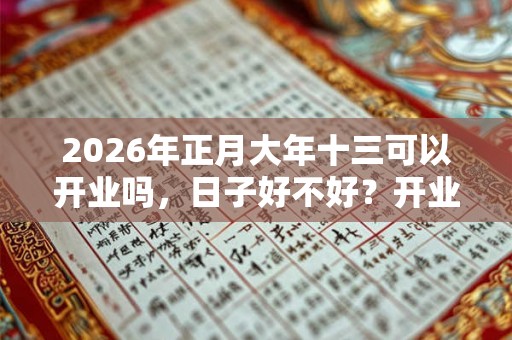 2026年正月大年十三可以开业吗，日子好不好？开业吉日选择方法
