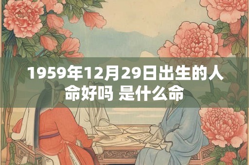1959年12月29日出生的人命好吗 是什么命