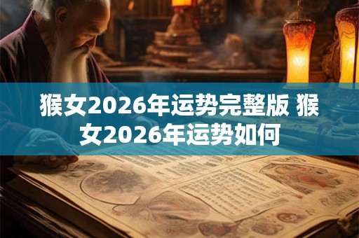 猴女2026年运势完整版 猴女2026年运势如何