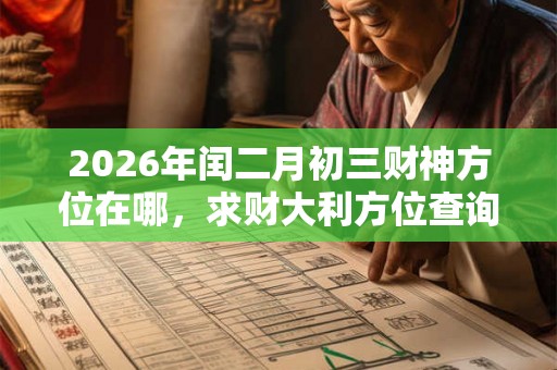 2026年闰二月初三财神方位在哪,求财大利方位查询 2026年闰二月初三财神方位在哪,求财大利方位查询