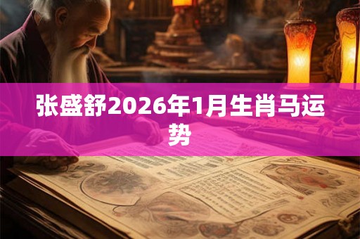 张盛舒2026年1月生肖马运势