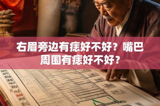 右眉旁边有痣好不好？嘴巴周围有痣好不好？