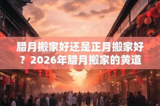 腊月搬家好还是正月搬家好？2026年腊月搬家的黄道吉日