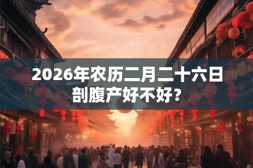 2026年农历二月二十六日剖腹产好不好？