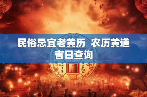 民俗忌宜老黄历  农历黄道吉日查询