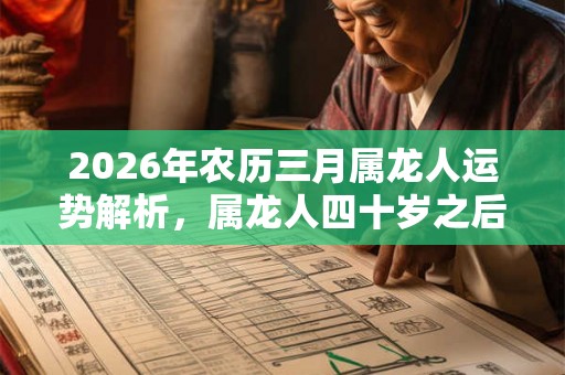 2026年农历三月属龙人运势解析，属龙人四十岁之后运势