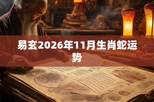 易玄2026年11月生肖蛇运势