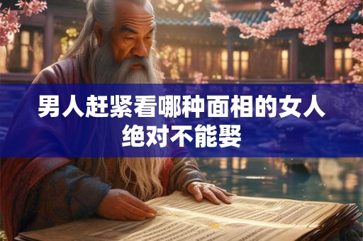 男人赶紧看哪种面相的女人绝对不能娶