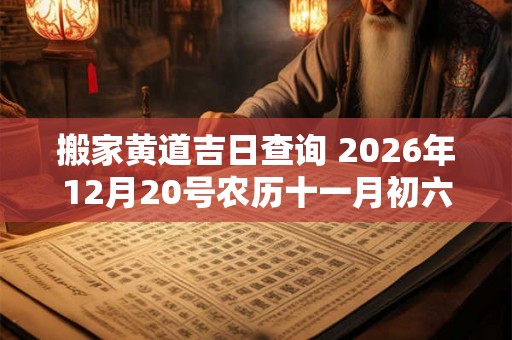搬家黄道吉日查询 2026年12月20号农历十一月初六能否迁居 搬家黄道吉日查询 2026年12月20号农历十一月初六能否迁居