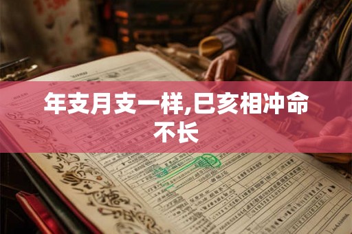 年支月支一样,巳亥相冲命不长