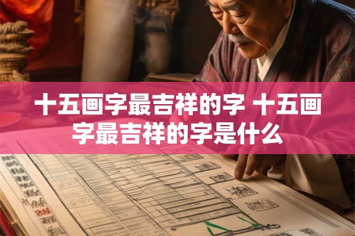 十五画字最吉祥的字 十五画字最吉祥的字是什么