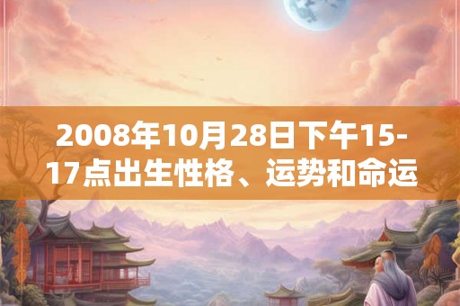 2008年10月28日下午15-17点出生性格、运势和命运