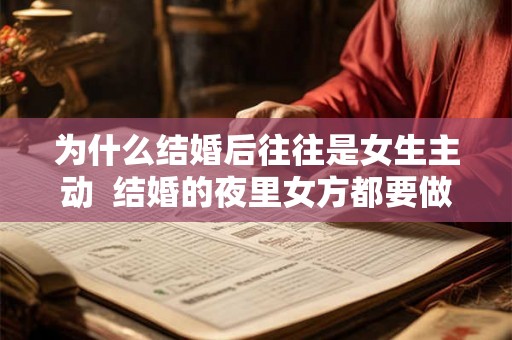 为什么结婚后往往是女生主动  结婚的夜里女方都要做什么