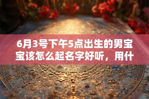 6月3号下午5点出生的男宝宝该怎么起名字好听，用什么字好