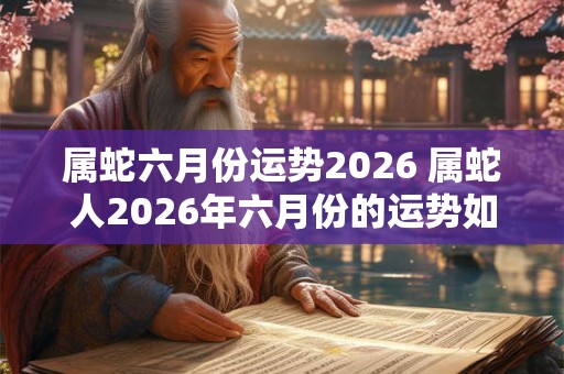 属蛇六月份运势2026 属蛇人2026年六月份的运势如何 属蛇六月份运势2026 属蛇人2026年六月份的运势如何