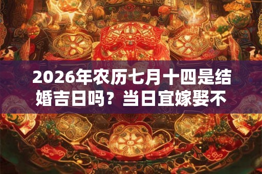 2026年农历七月十四是结婚吉日吗？当日宜嫁娶不