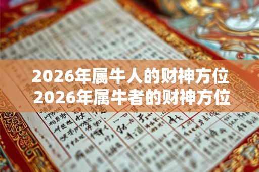 2026年属牛人的财神方位 2026年属牛者的财神方位
