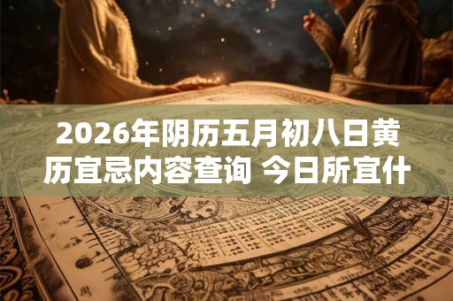 2026年阴历五月初八日黄历宜忌内容查询 今日所宜什么