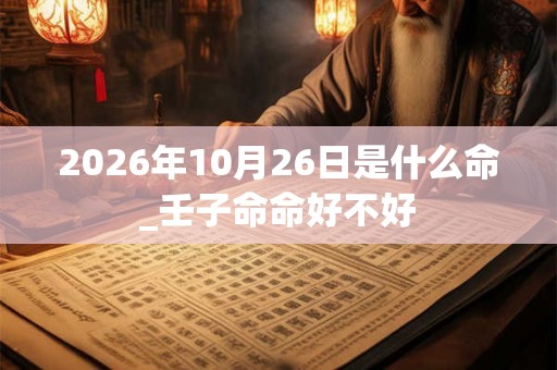 2026年10月26日是什么命_壬子命命好不好