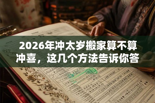 2026年冲太岁搬家算不算冲喜,这几个方法告诉你答案 2026年冲太岁搬家算不算冲喜,这几个方法告诉你答案