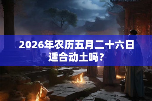 2026年农历五月二十六日适合动土吗？