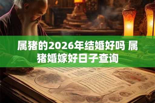 属猪的2026年结婚好吗 属猪婚嫁好日子查询
